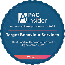 APAC Insider Australian Enterprise Awards 2026 winner badge for Target Behaviour Services: Best Positive Behaviour Support Organisation 2026.