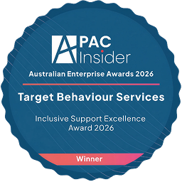 APAC Insider Australian Enterprise Awards 2026 winner badge for Target Behaviour Services: Inclusive Support Excellence Award 2026.